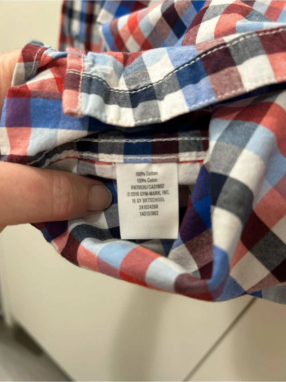 Gymboree Red, Blue, Black & White Plaid Button-Down Shirt Preppy Fall School